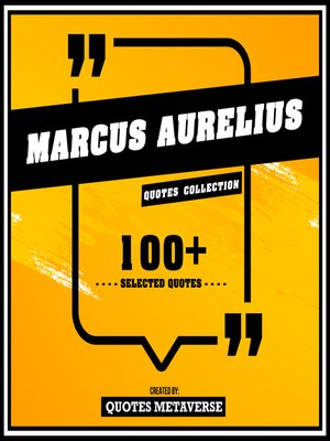 cover image of Marcus Aurelius--Quotes Collection